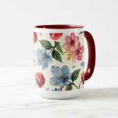 Vintage Cherry and Floral Coffee Mug (Devant droit)