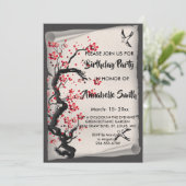 Vintage Cherry Blossom Kaart (Staand voorkant)