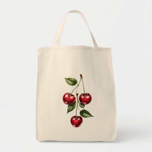 Vintage Cherry Illustration Tote Bag (Devant)