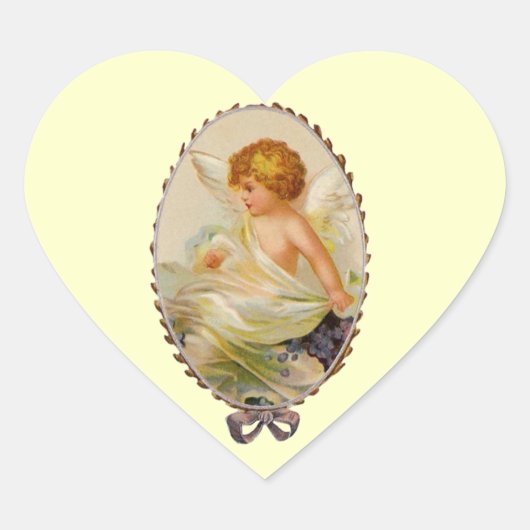 Vintage Cherub Hart Sticker (Voorkant)