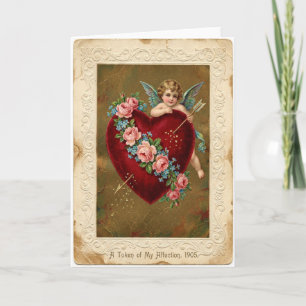 Vintage Cherub Love Arrow Kaart