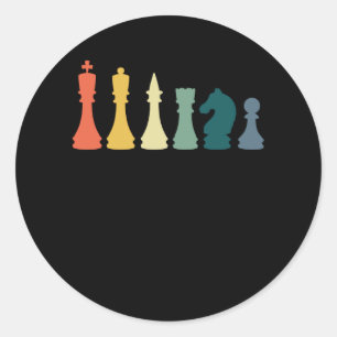 Vintage Chess Tee Retro Chess Design - Chess Ronde Sticker