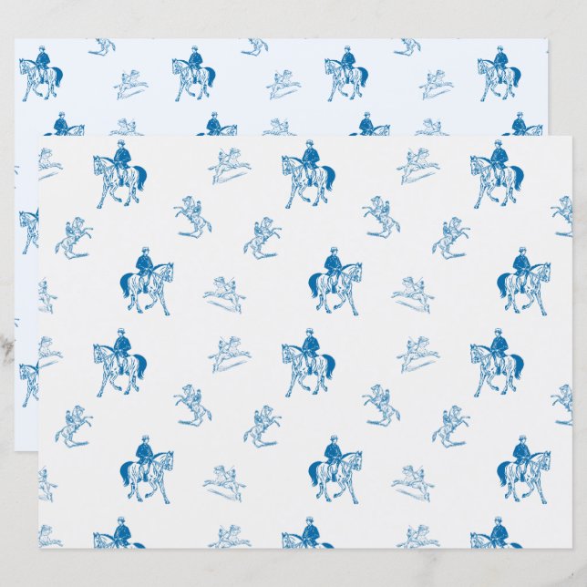 Vintage Cheval équitation équestre papier à papier (Devant / Derrière)