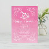 Vintage Cheval Filles Baby shower Invitation (Debout devant)