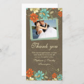 Vintage chic aqua crème orange mariage merci (Devant / Derrière)