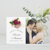 Vintage Chic Blush et Burgundy Mariage Merci (Debout devant)