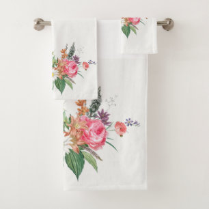 vintage chic élégant Floral Bath Serviette ensembl