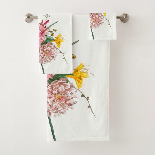 vintage chic élégant Floral Bath Serviette ensembl (En situation)