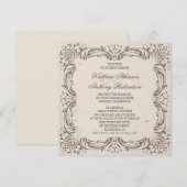 vintage chic fleurit invitations de mariage (Devant / Derrière)