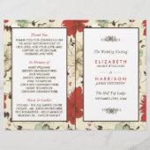 Vintage Chic Floral Wedding Programme (Devant)