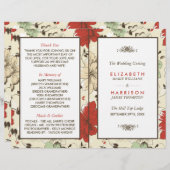 Vintage Chic Floral Wedding Programme (Devant / Derrière)