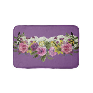 Vintage Chic  Meisjesachtige Aquarel Bloemen Badmat