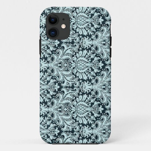 Vintage chic Paris Aqua blue Damask iphone5 coque (Dos)