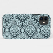 Vintage chic Paris Aqua blue Damask iphone5 coque (Dos (Horizontal))