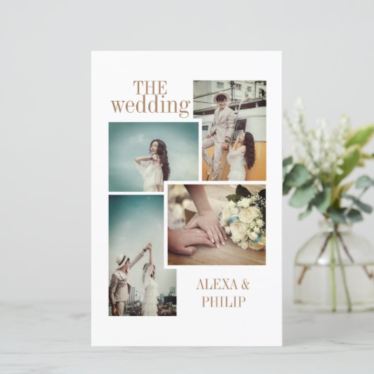 Vintage Chic Photo Mariage menu (Debout devant)