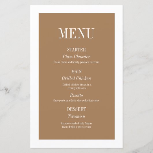 Vintage Chic Photo Mariage menu (Dos)