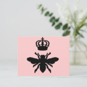 Vintage Chic Queen Bee Silhouette Briefkaart (Staand voorkant)