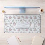 Vintage chic Rose et raypes<br><div class="desc">Jolie et élégante motif vintage de style français restaurée avec des roses rose pastel avec feuillage vert et or et des vignes entrelacées avec un arrière - plan rayé bleu clair subtil et blanc antique.</div>