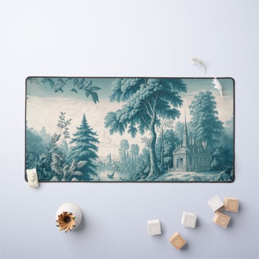 Vintage Chic Vert Toile de Jouy Desk Mat (Tableau pour enfants)