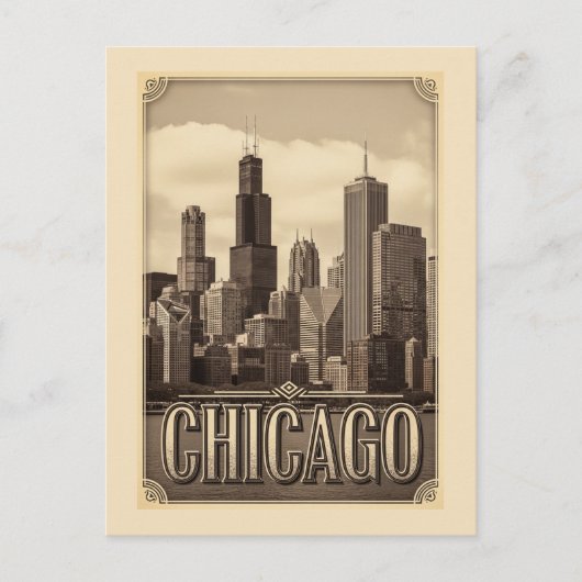 vintage chicago city briefkaart (Voorkant)