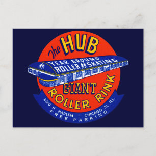 Vintage Chicago Roller Rink Briefkaart