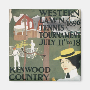 Vintage Chicago Tennis Poster Magneet