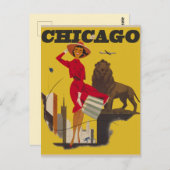 Vintage Chicago Travel Briefkaart (Voorkant / Achterkant)