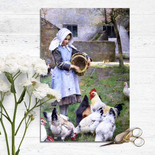 Vintage Chickens & Roosters Tissue Paper Tissuepapier