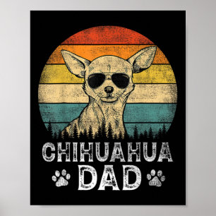 Vintage Chihuahua Vader Hondenliefhebbers Vaderdag Poster