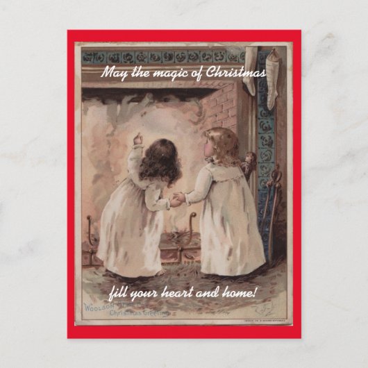 Vintage Children Christmas Feestdagenkaart (Voorkant)