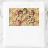 Vintage Children Rechthoekige Sticker (Tas)