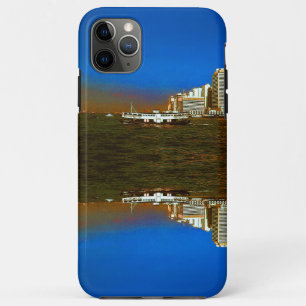 Vintage China Hong Kong boot wolkenkrabber zee iPhone 11 Pro Max Hoesje