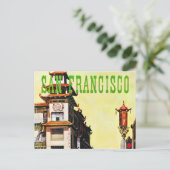 Vintage Chinatown San Francisco Travel Briefkaart (Staand voorkant)