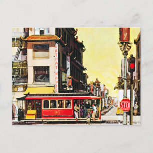 Vintage Chinatown San Francisco Travel Briefkaart