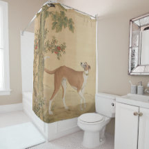 Vintage Chinese Windhond Hond & Vogel Kunst