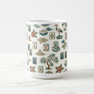 Vintage Chinoiserie Mahjong-tegel Koffiemok