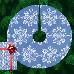 Vintage Chinoiserie Stijl Blauwe Witte Sneeuwvlokk Kerstboom Rok