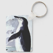 Vintage Chinstrap Pinguïn, Vogels uit Antarctica Sleutelhanger (Achterkant)