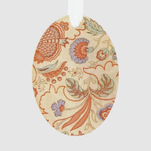 Vintage Chintz Floral Antique Terracotta Français