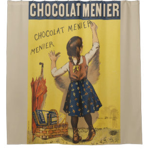 Vintage Chocolat Menier Frans Poster Bouisset Kuns Douchegordijn