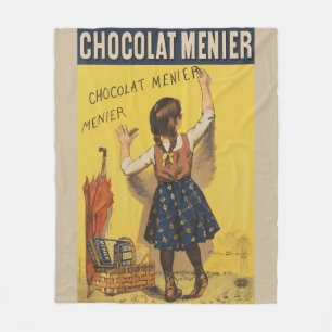 Vintage Chocolat Menier Frans Poster Bouisset Kuns Fleece Deken