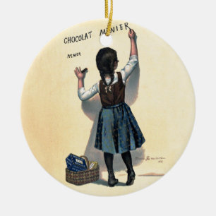 Vintage Chocolat Menier Frans Poster Bouisset Kuns Keramisch Ornament