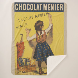 Vintage Chocolat Menier Frans Poster Bouisset Kuns Sherpa Deken