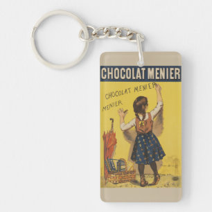 Vintage Chocolat Menier Frans Poster Bouisset Kuns Sleutelhanger