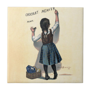 Vintage Chocolat Menier Frans Poster Bouisset Kuns Tegeltje