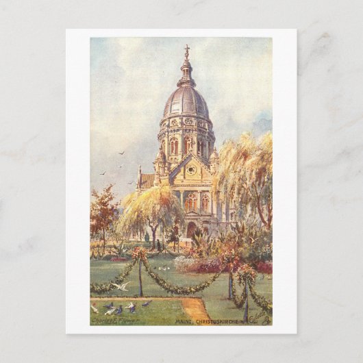 Vintage Christ Church Mainz Germany Briefkaart (Voorkant)