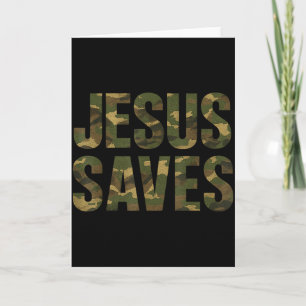 Vintage Christelijk Geloof Quote Jezus Redt Camo Kaart
