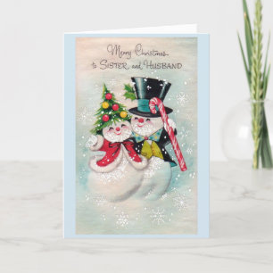 Vintage Christmas - Aan zus en haar man, Feestdagen Kaart