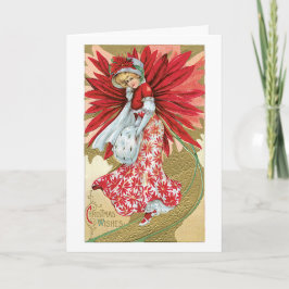 Vintage Christmas Afbeelding Wenskaart Feestdagen Kaart