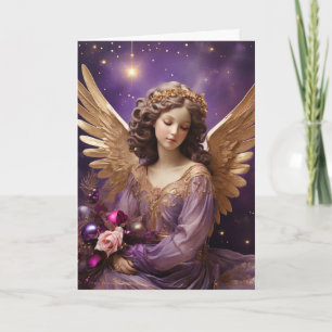 Vintage Christmas Angel Floral Custom Kaart